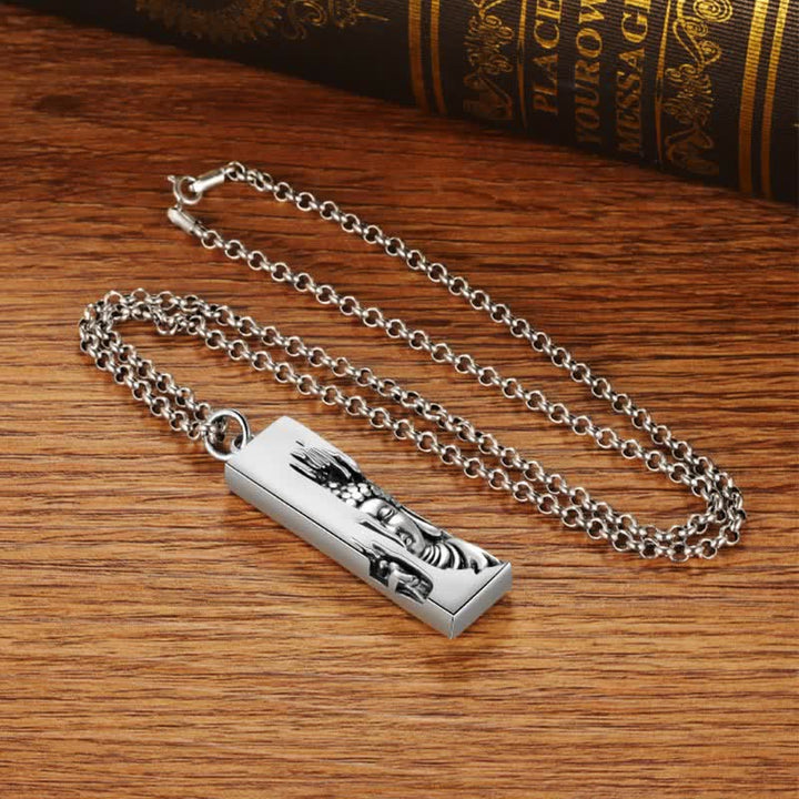 Silber Kette mit Buddha Anhänger Kraft Schutz Spiritualität