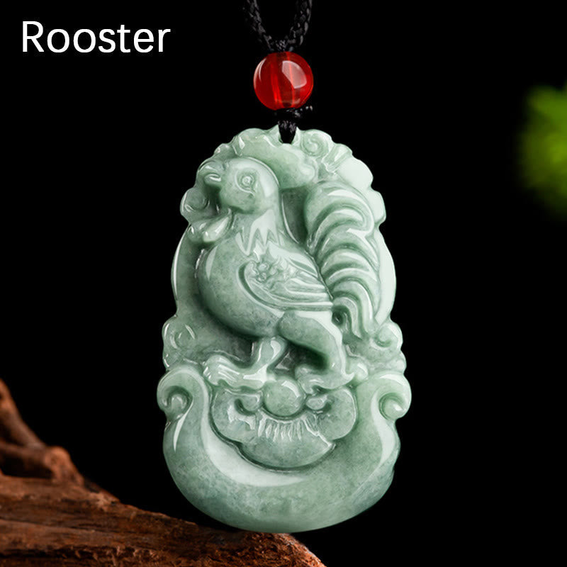 Kette Jade zwölf Tierkreis Natur – Glück – Hahn