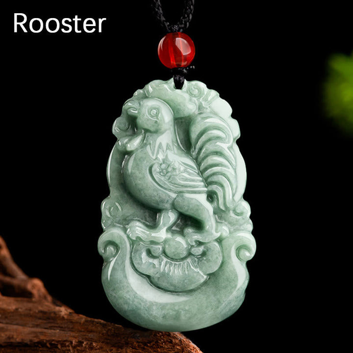 Kette Jade zwölf Tierkreis Natur – Glück – Hahn