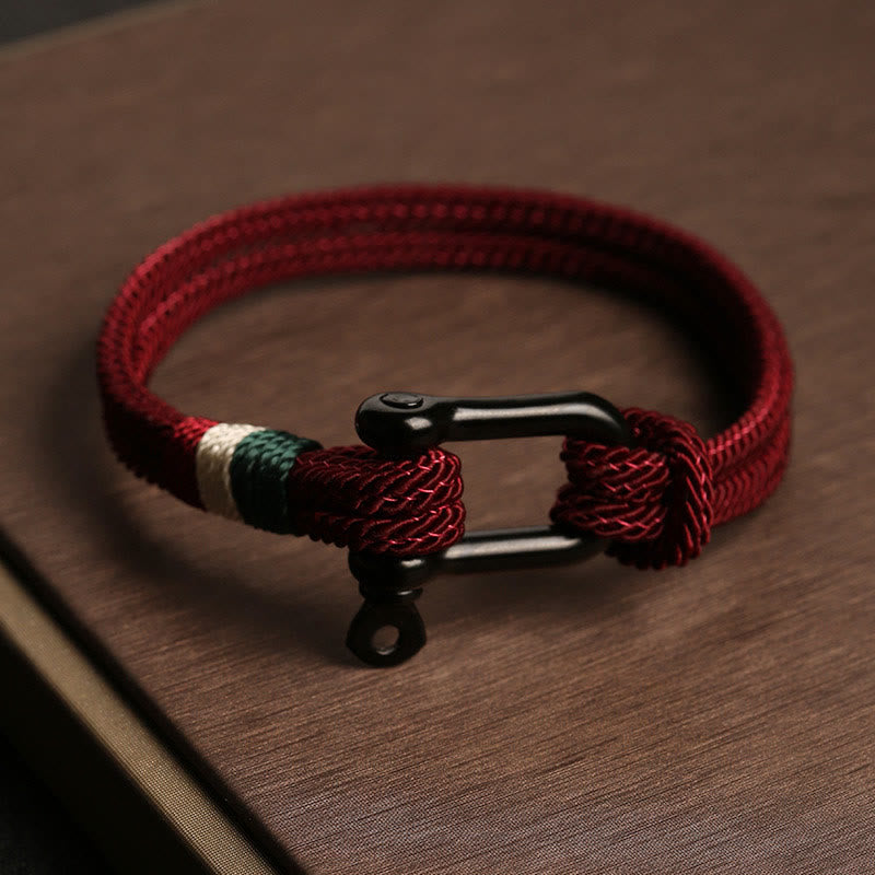 Rotes Armband Glück Stainless Stahl – Glück Seil Karabiner Verschluss