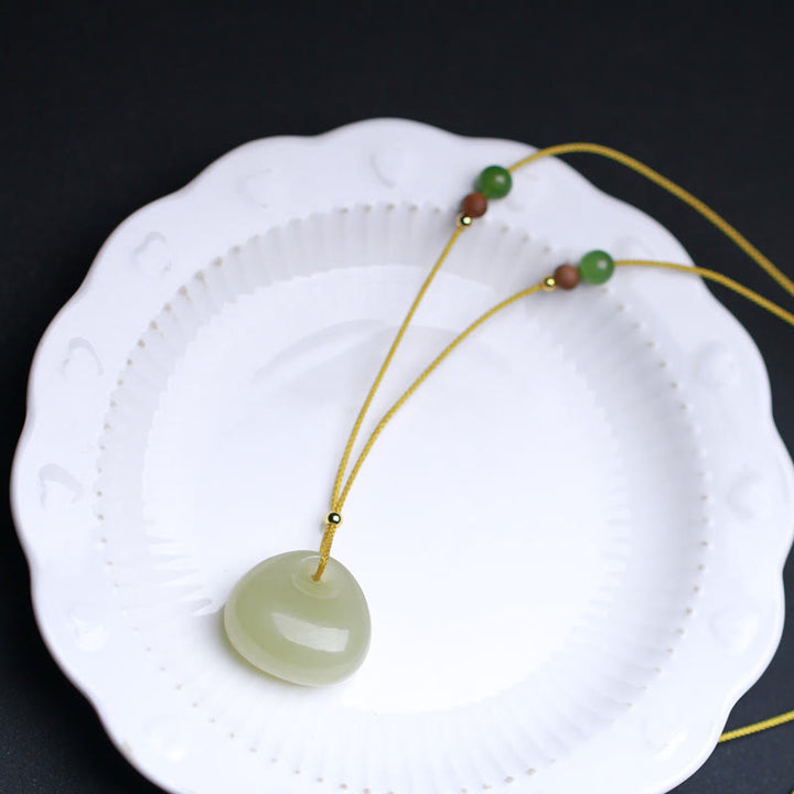 Kette Jade Anhänger Grün Wohlstand Natur