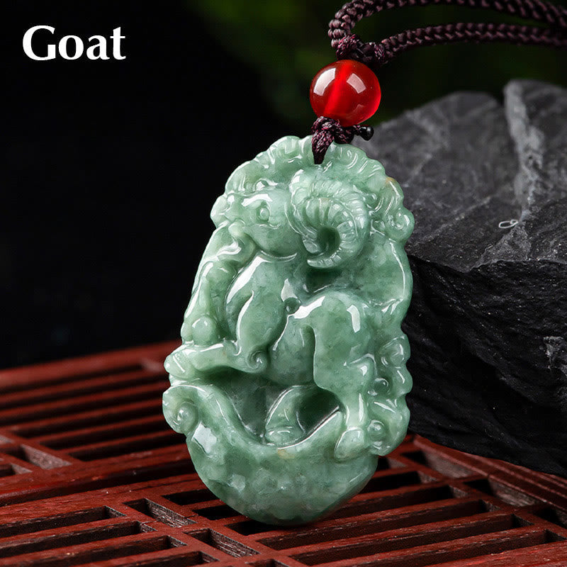 Kette Jade Chinesischer Tierkreis – Wohlstand & Fokus – Bild 20 – Jade Kette Chinesischer Tierkreis Ziege Anhänger Wohlstand Fokus Glück