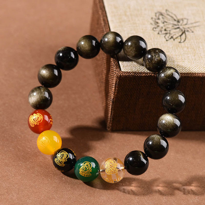 Armband Schwarzer Obsidian – Wohlstand