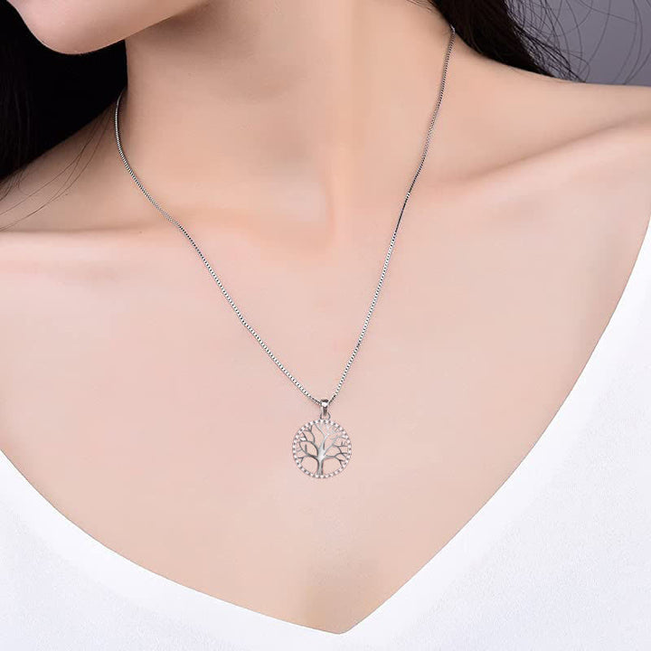 Halskette Lebensbaum Kette Silber Sterlingsilber Edelstein