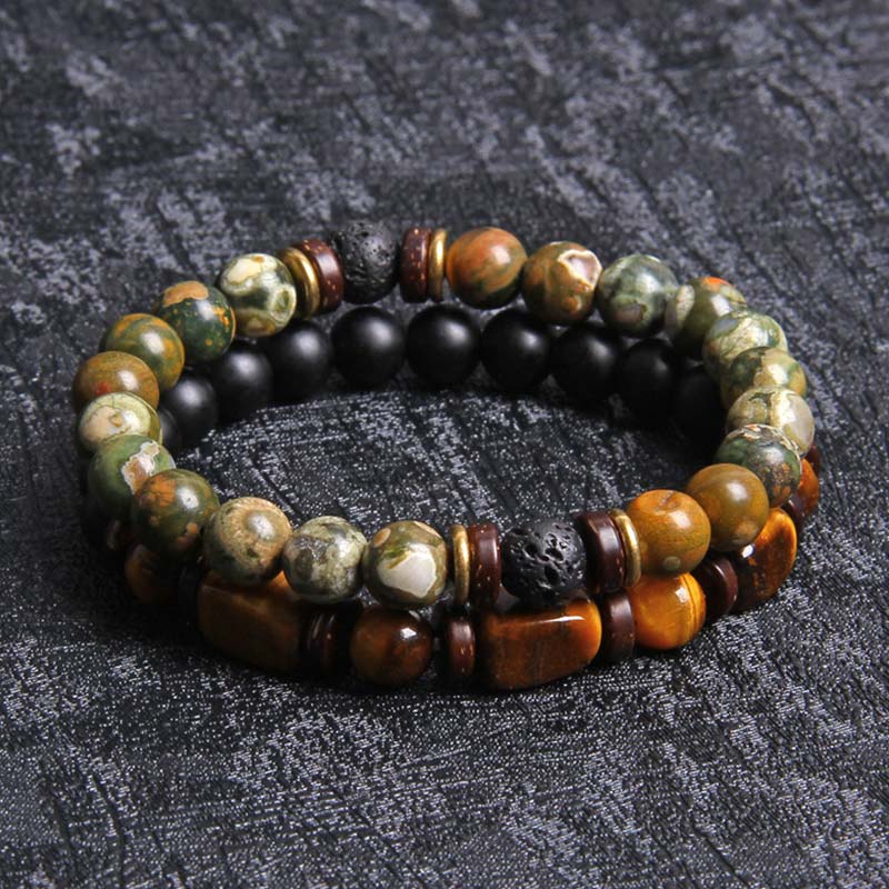 Armband 2er Set Tigerauge Kaiserstein Heilstein
