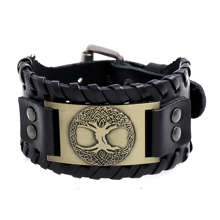 Armband Lebensbaum Leder Braun Vintage - Balance