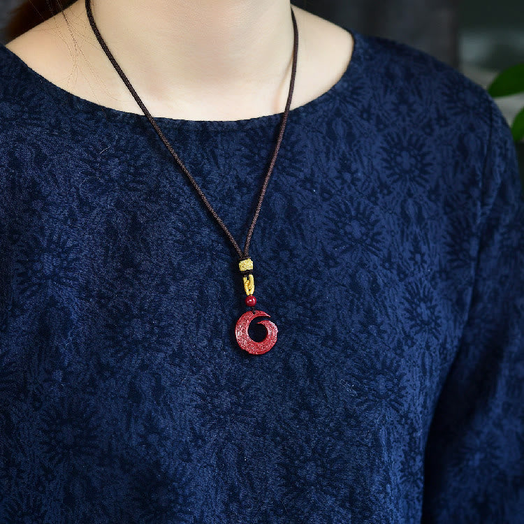 Tibetische Kette Zinnober Buddha-Segen Natur Glück rot Anhänger