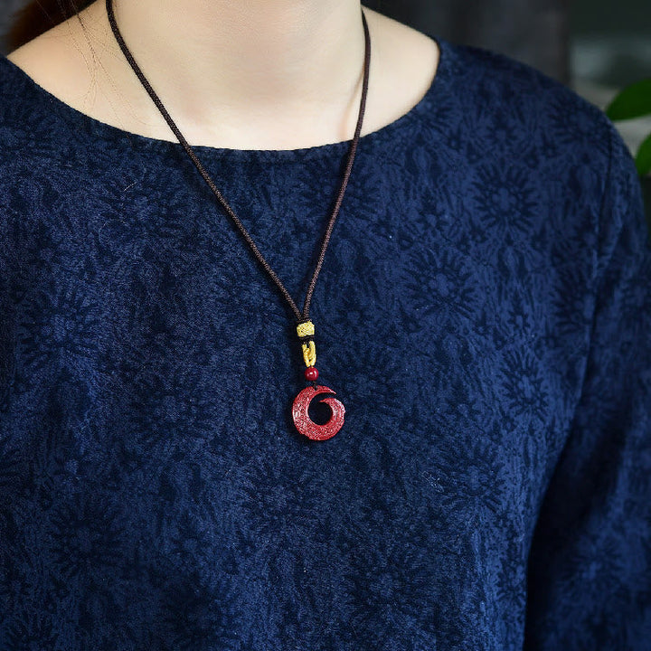 Tibetische Kette Zinnober Buddha-Segen Natur Glück rot Anhänger