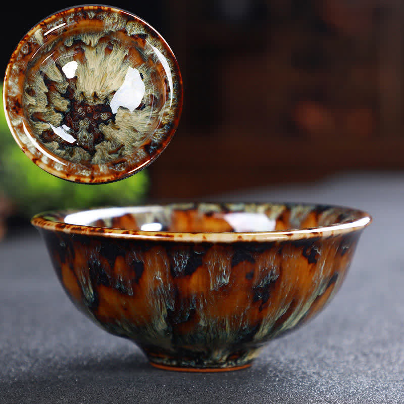Teetassen Keramik Bunt Büro Dunkelgoldgelb
