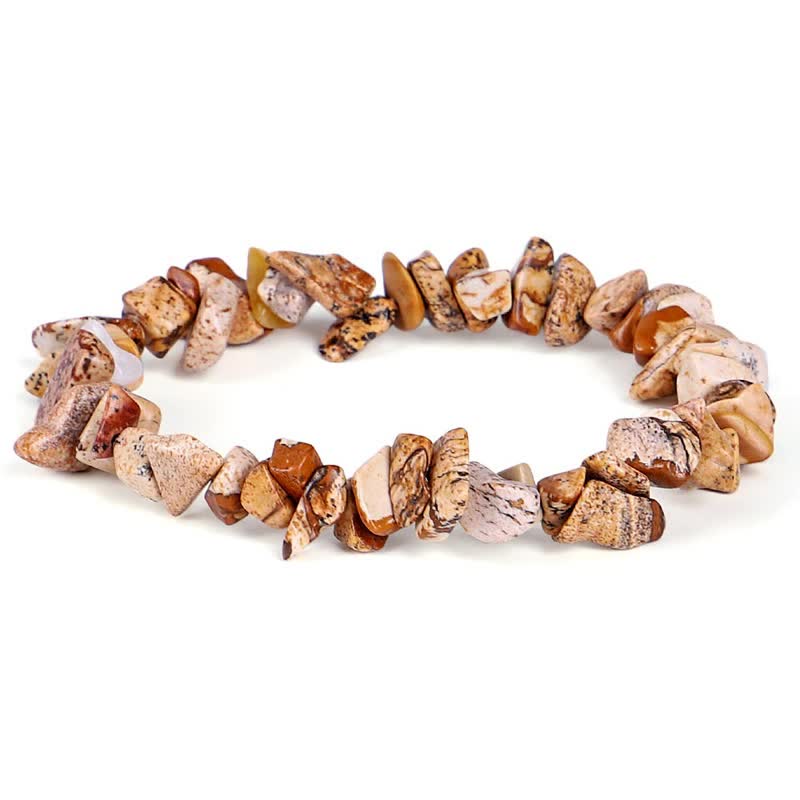 Rohstein Armband Amethyst Kristall – Heilung Energie elastisch Naturstein braun