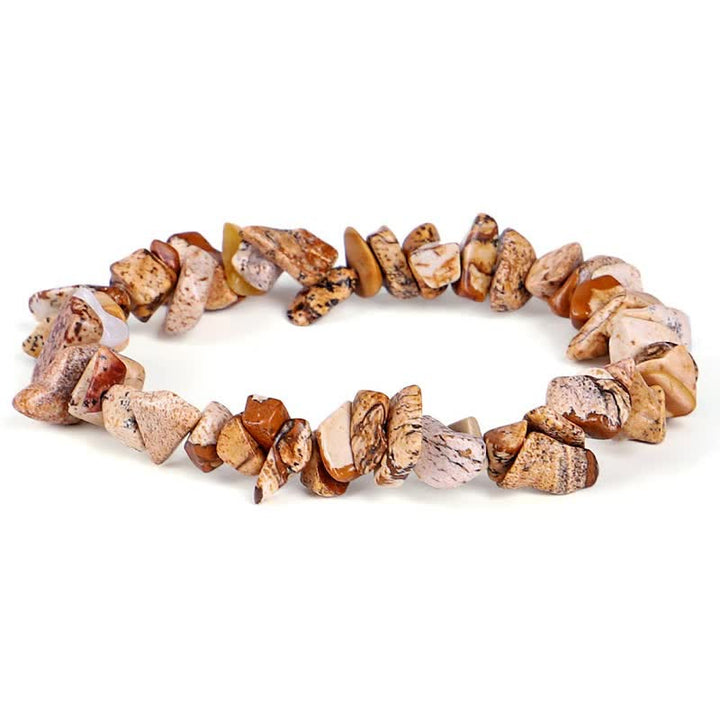 Rohstein Armband Amethyst Kristall – Heilung Energie elastisch Naturstein braun