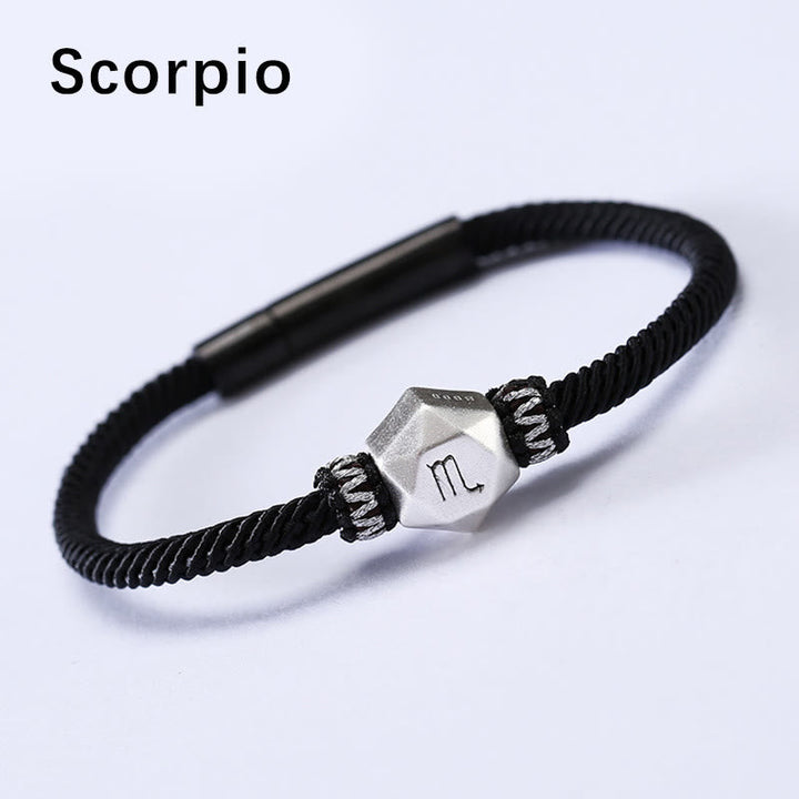 Scorpio Armband 925 Silber schwarzes Textilband Sternzeichen Anhänger elegant