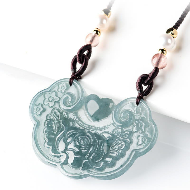 Anhänger Jade Kette Perle Wohlstand Glück