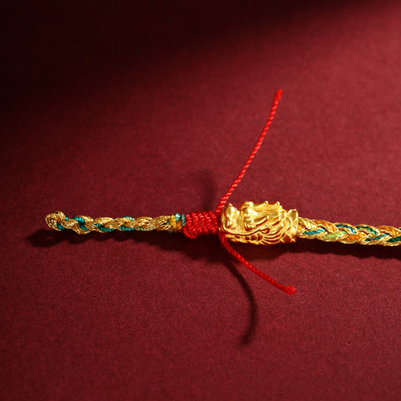 Armband Drachen – Erfolg mit goldenem Drachen Charm rot karminrot
