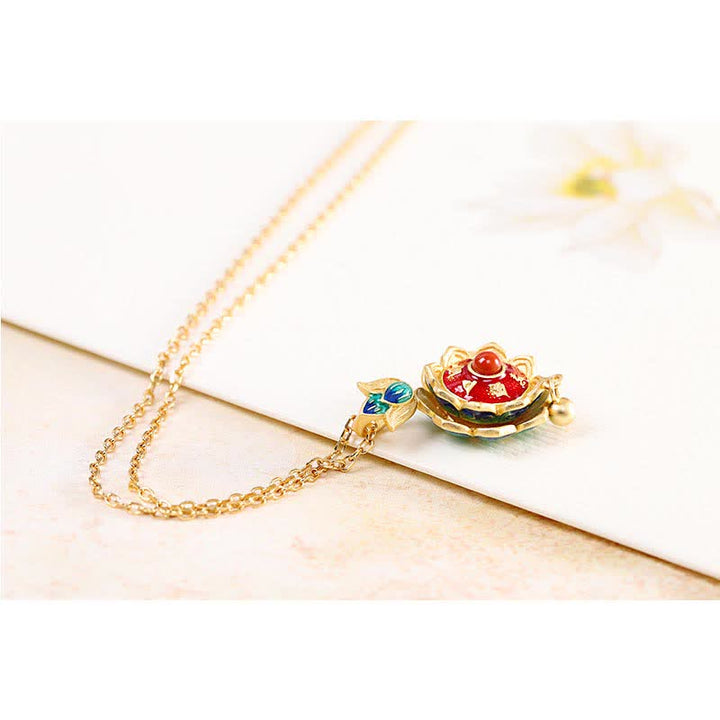 Anhänger Lotus Rot Gold Harmonie