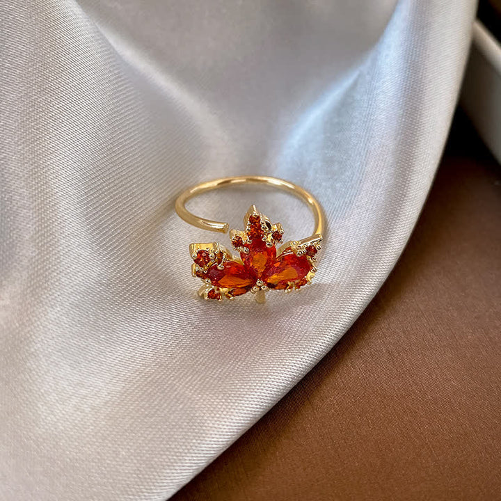 Kette Zirkon Ahornblatt – Glück – Ring