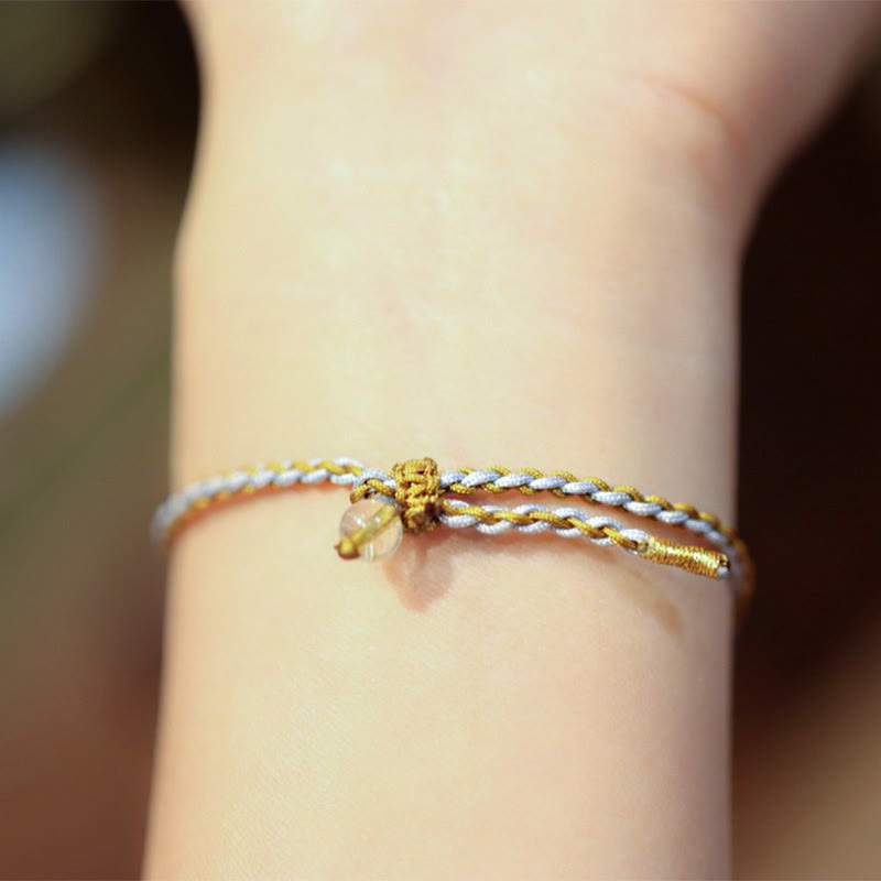 Armband 925 Silber Jade Fu-Zeichen elastisch am Handgelenk getragen Glück