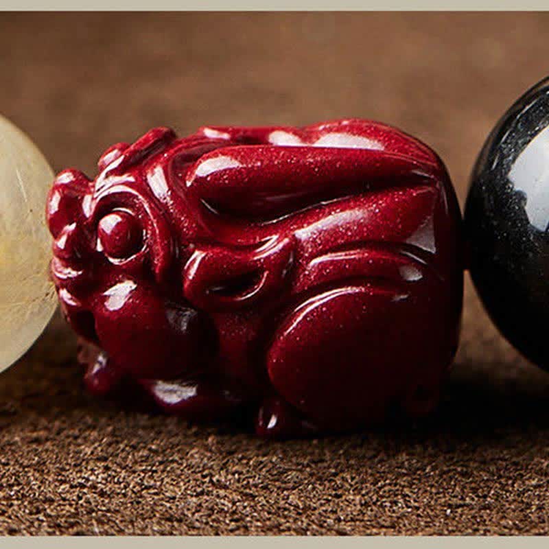 Rotes Zinnober Armband Obsidian Om Mani Padme Hum Schutz Naturstein