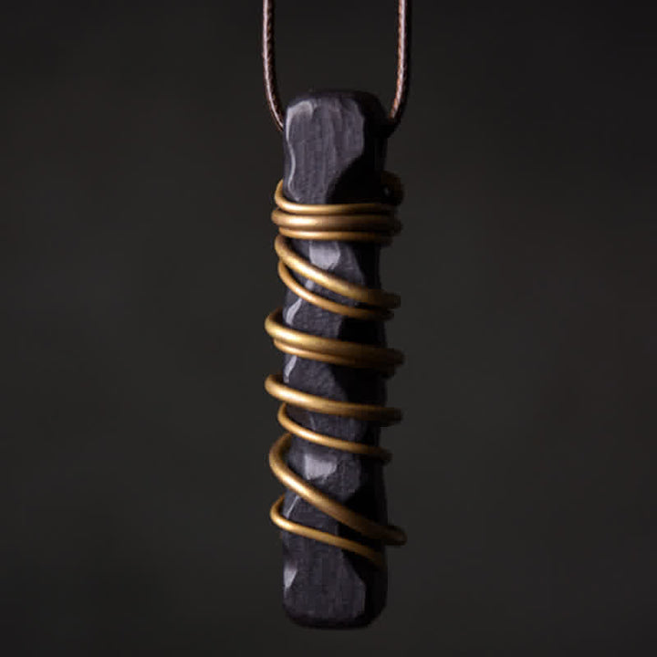 Kette Ebenholz Kupfer Buddha – Harmonie & Frieden – Echter Naturstein – Kette Ebenholz Kupfer Buddha Anhänger schwarzer Stein Harmonie