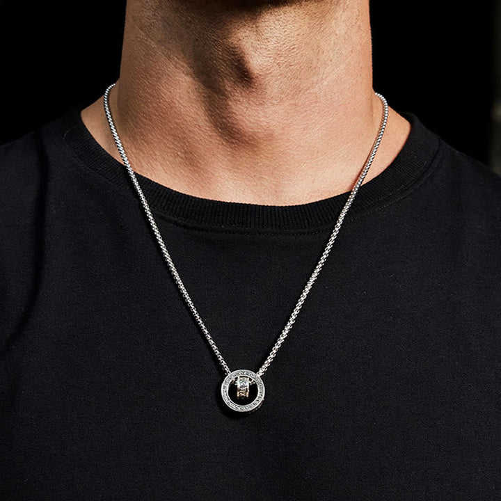 Anhänger Kette Tibetischer Gelassenheit Silber Herren Ring