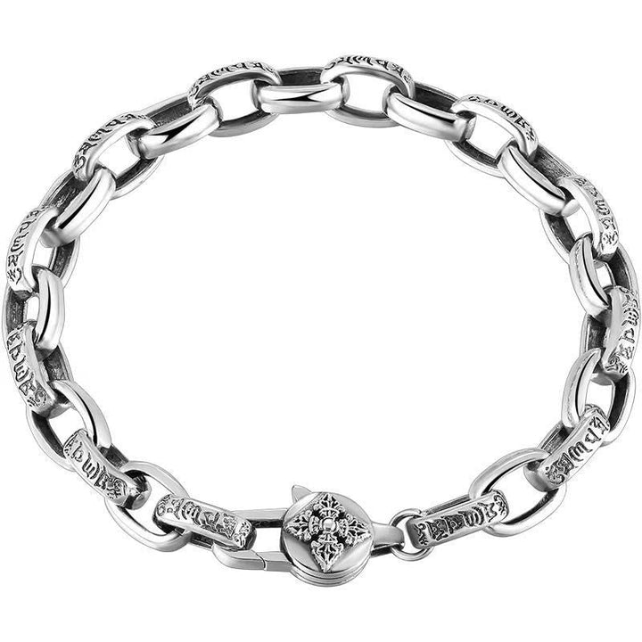 Silbernes Armband Kupfer Om Mani Padme Hum Kettenglieder Freistellung