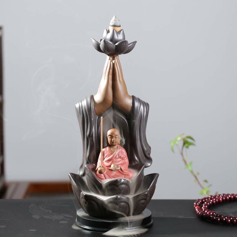 Räucherkegel Weihrauch Lotus Buddha Keramik Ksitigarbha