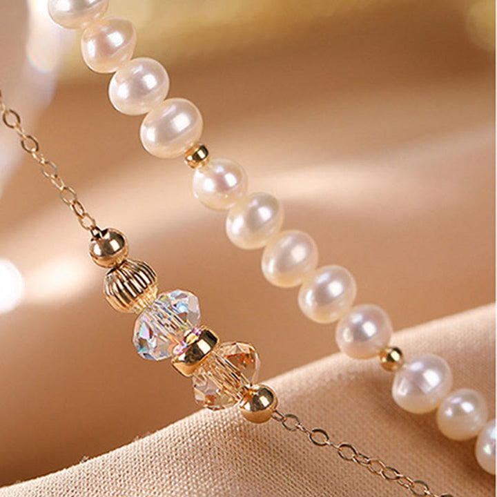 Perlenarmband 925 Silber Kristall Heilung elegant am Handgelenk getragen