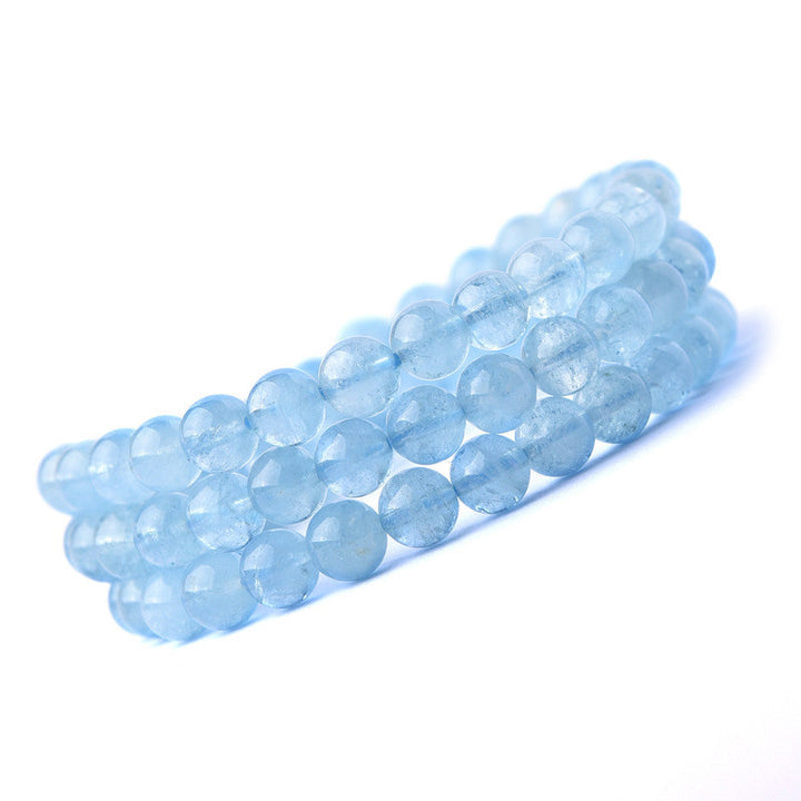 Armband Aquamarin Heilung Frieden hellblau Perlen elastisch Naturstein