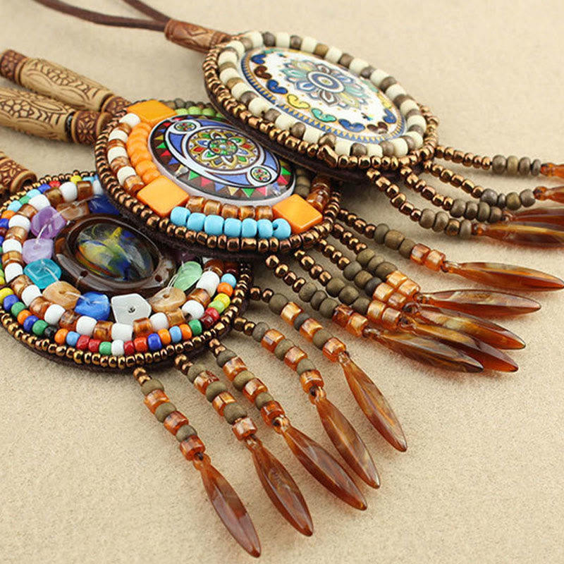 Kette, Mandala, Perlen, Buddha-Anhänger, Kreativität, Boho