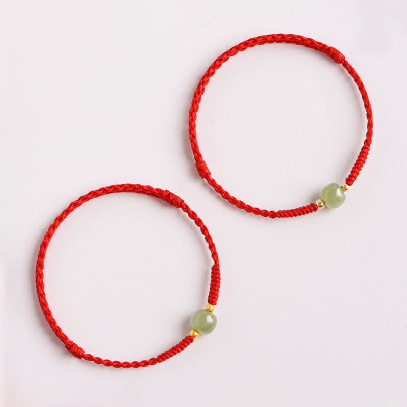 Armband Jade Glücksperle Rot - Prosperität