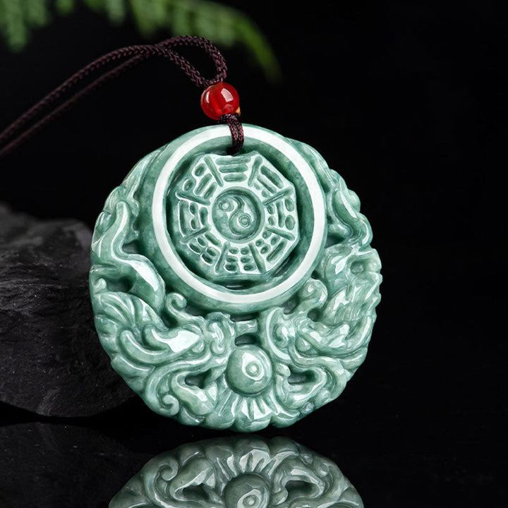 Kette Jade Drachen Yin Yang – Harmonie & Stärke – Bild 5 – Jade Anhänger Drachen Yin Yang Kette grüner Naturstein Harmonie