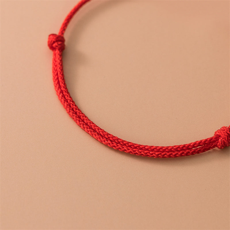 Rotes Seidenschnur Armband mit Knoten eleganter Schmuck minimalistisch