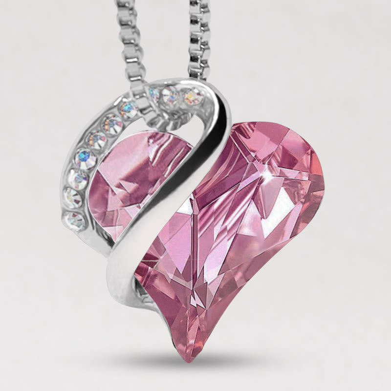 Kette Rubin Herz Anhänger rosa Kristall Silber Liebe Heilung