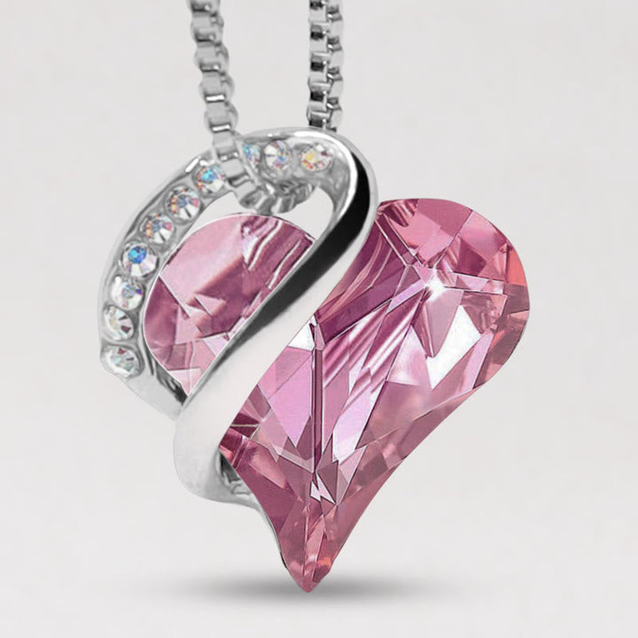 Kette Rubin Herz Anhänger rosa Kristall Silber Liebe Heilung