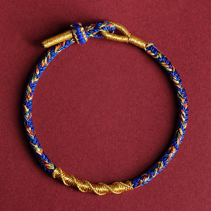 Armband Chinesisches Tierkreis – Schutz & Stärke mit Blau Gold Flachansicht