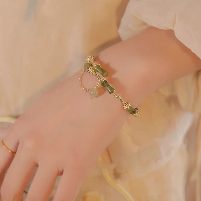 Armband Bambus Jade Muster - Glück Harmonie