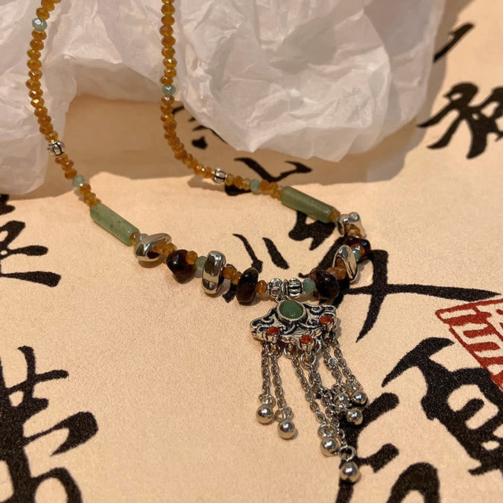 Kette Kristall Kupfer Amulett Segen