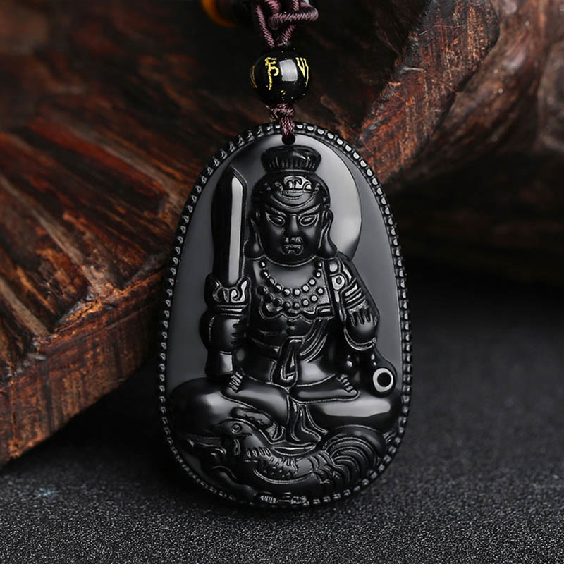 Buddha Anhänger Obsidian Kette Geburtsbuddha Schutzstein