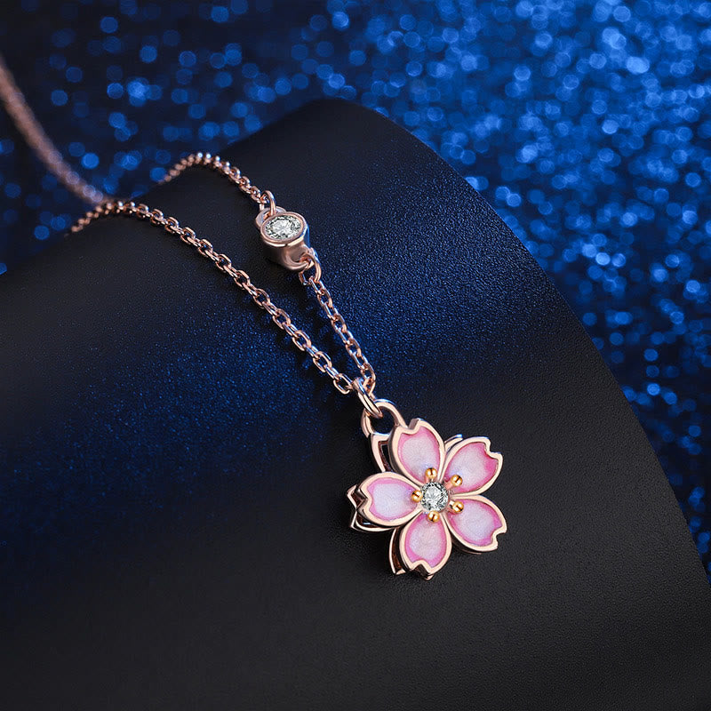 Kette 925er Silber Kirschblüte rosa Roségold Zirkonia