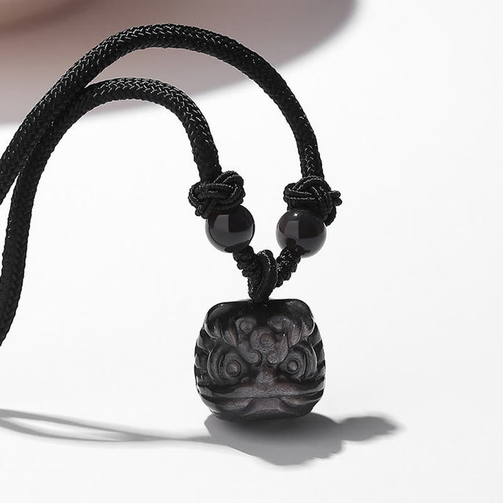 Kette Obsidian Anhänger Schnur Stein Protection