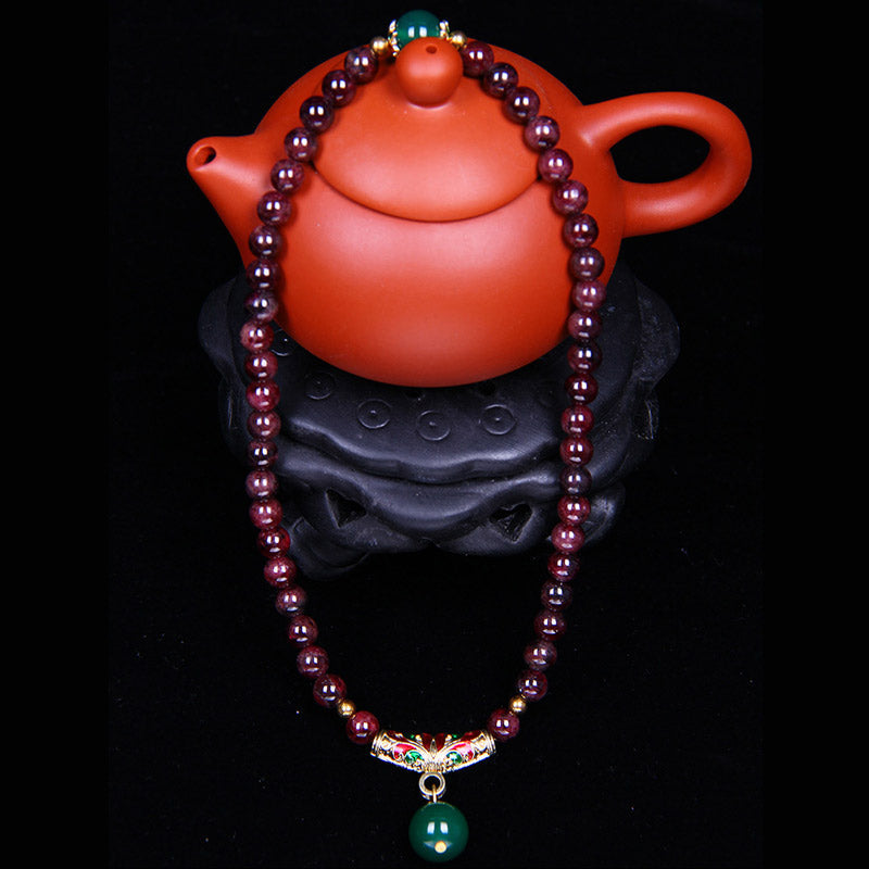 Armband Granat – Segen rotes Teekanne Perlen Naturstein elegantes Design