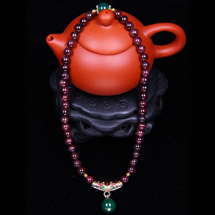 Armband Granat – Segen rotes Teekanne Perlen Naturstein elegantes Design