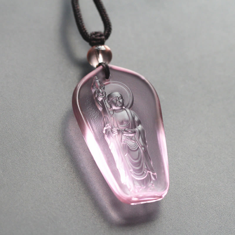 Kette Buddha Liuli Ksitigarbha Klarheit rosa Anhänger