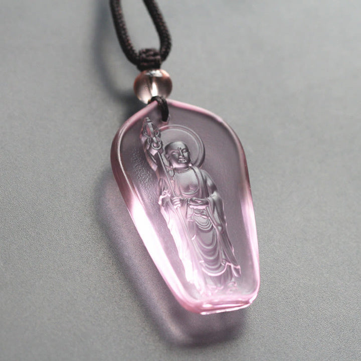 Kette Buddha Liuli Ksitigarbha Klarheit rosa Anhänger