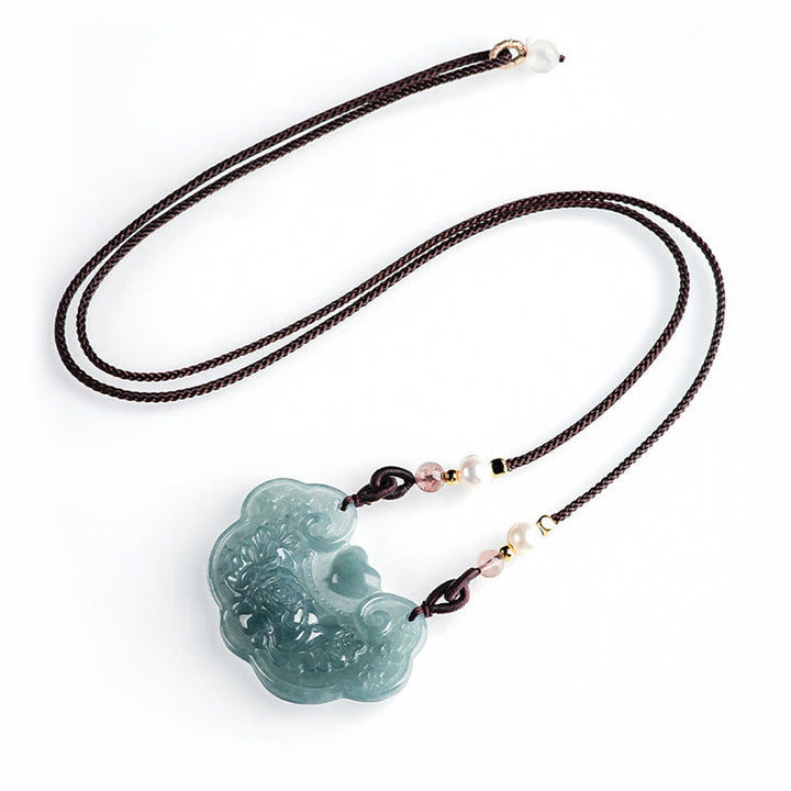 Anhänger Jade Kette Wohlstand Natur Schmuck