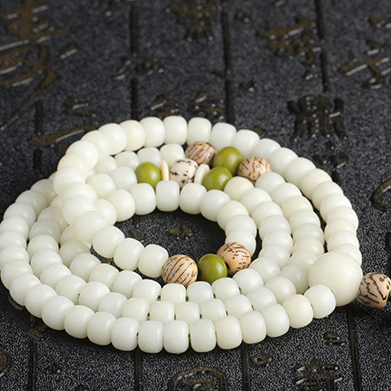 Armband Weißer Jade Lotus Mala "Harmonie"