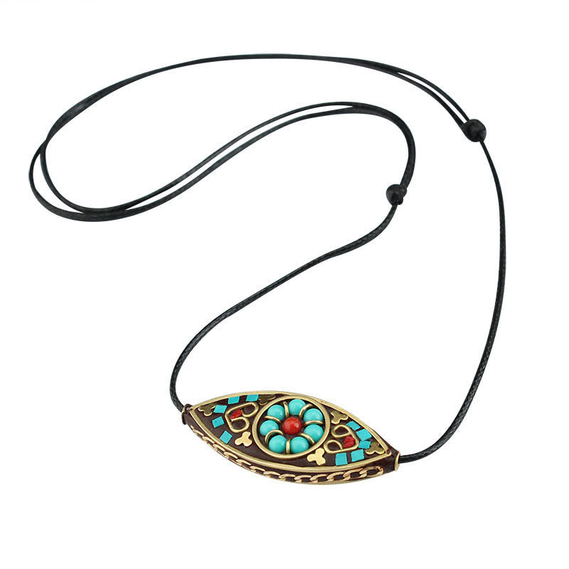 Anhänger Kette Türkis Buddha Marquise Schutz