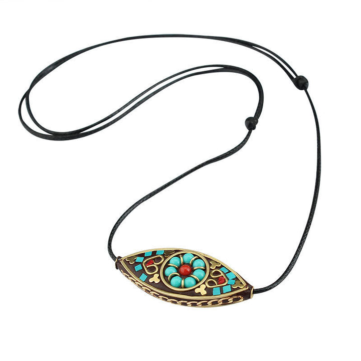 Anhänger Kette Türkis Buddha Marquise Schutz