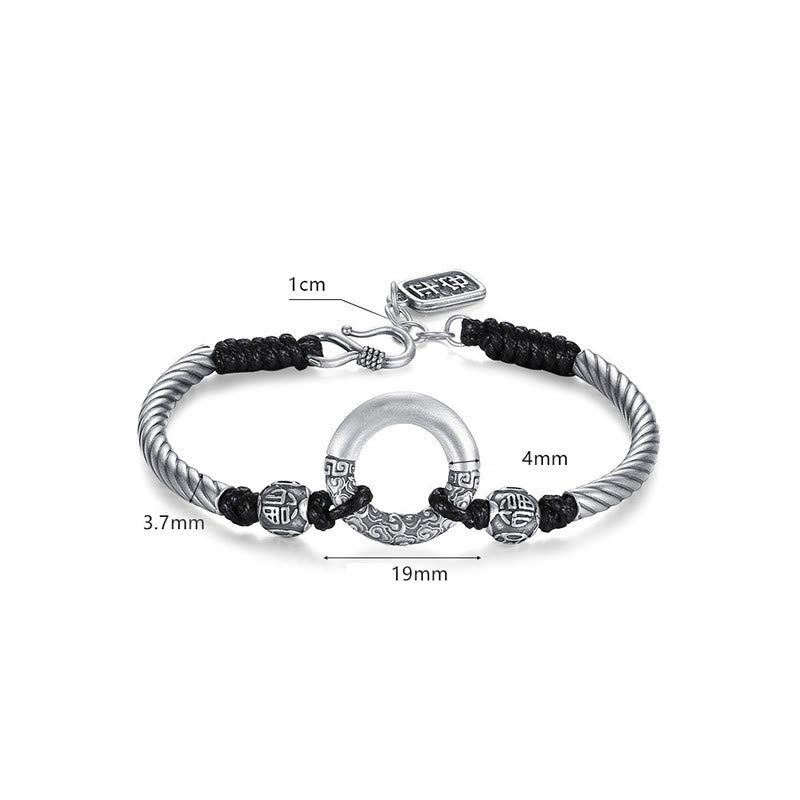 Armband 925 Silber Kupfer Fu-Zeichen – Frieden & Glück