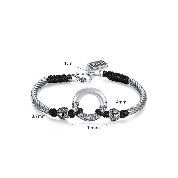 Armband 925 Silber Kupfer Fu-Zeichen – Frieden & Glück